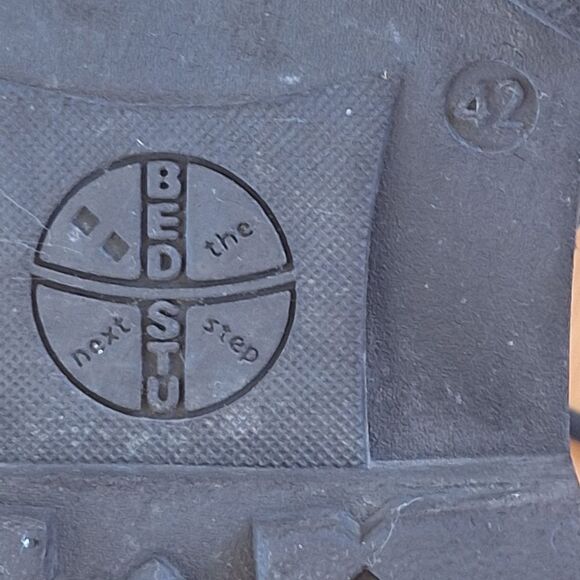 BED STU Mens Size 9 Black Chunky Heel Leather Oxford Gothic Emo Punk Shoes - Picture 11 of 16